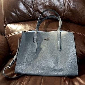 Coach Tote Womens Green Charlie Medium Leather Crossbody Carryall